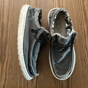 Hey Dude Grey Wally Stretch Canvas Slip-On size 12